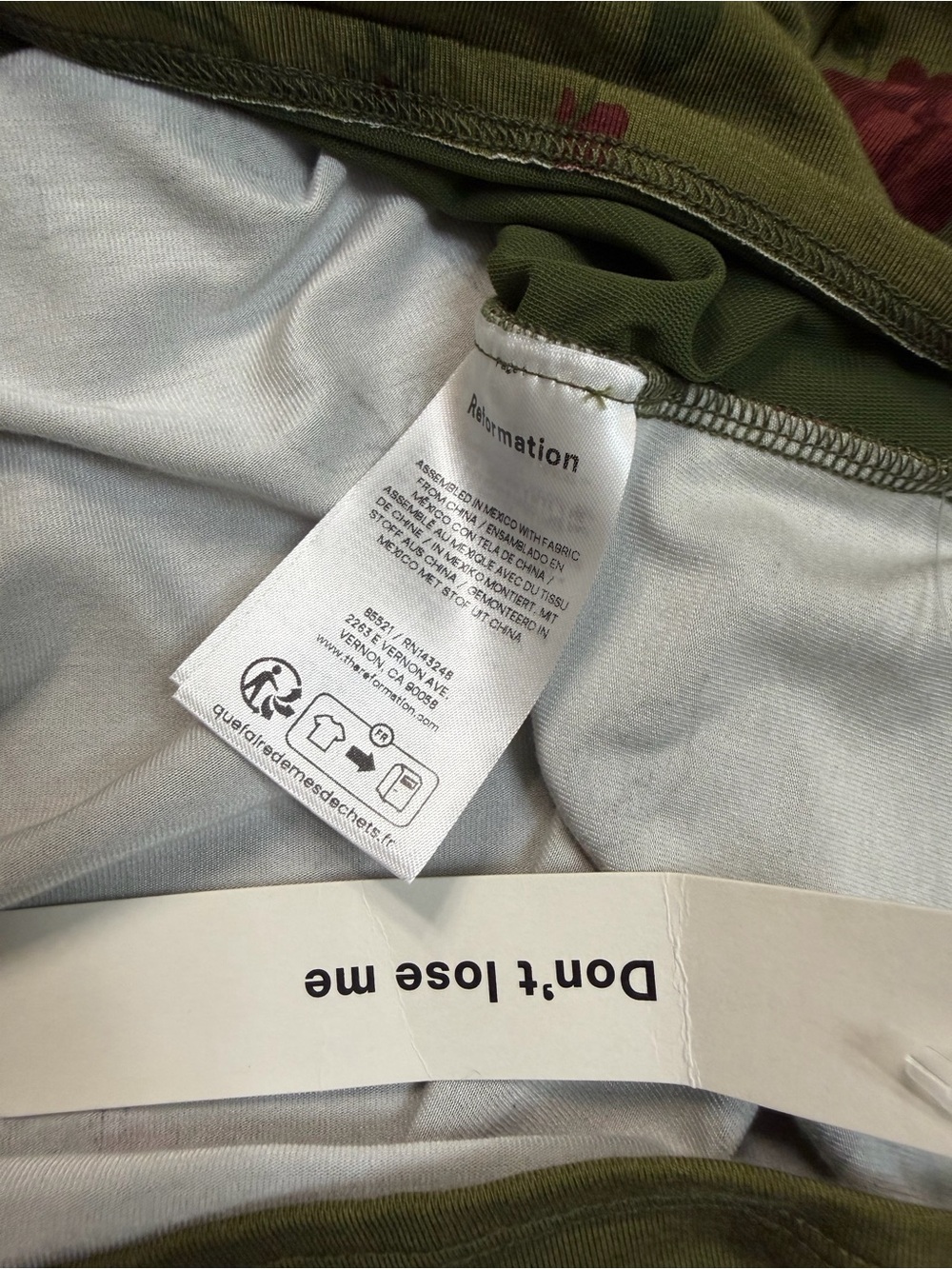 Reformation Olive Green Floral Mock-Neck Tank - Picture 11 of 12